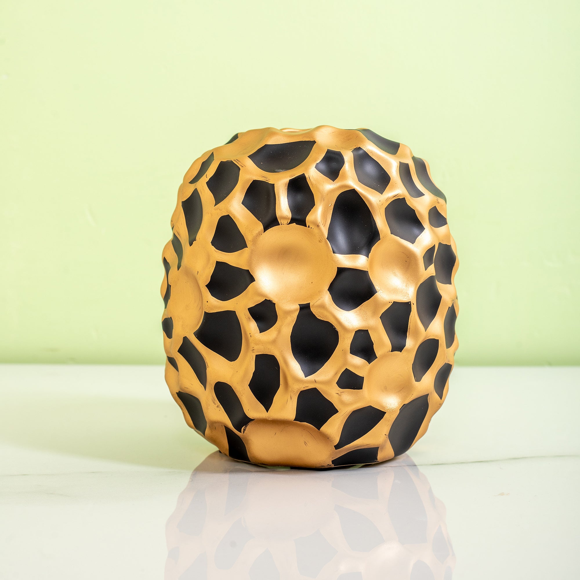 White Porcelain Vase With A Golden Ring Accent