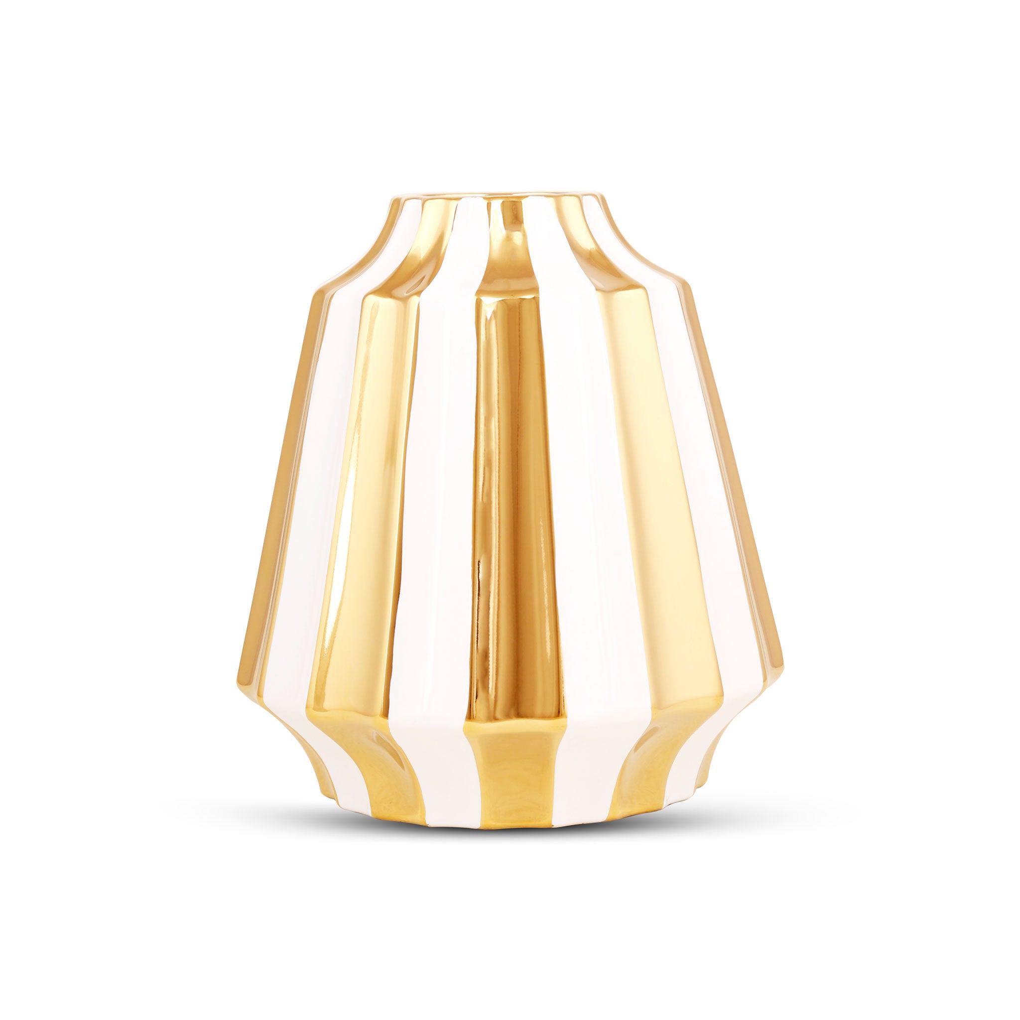 White Porcelain Vase With A Golden Ring Accent