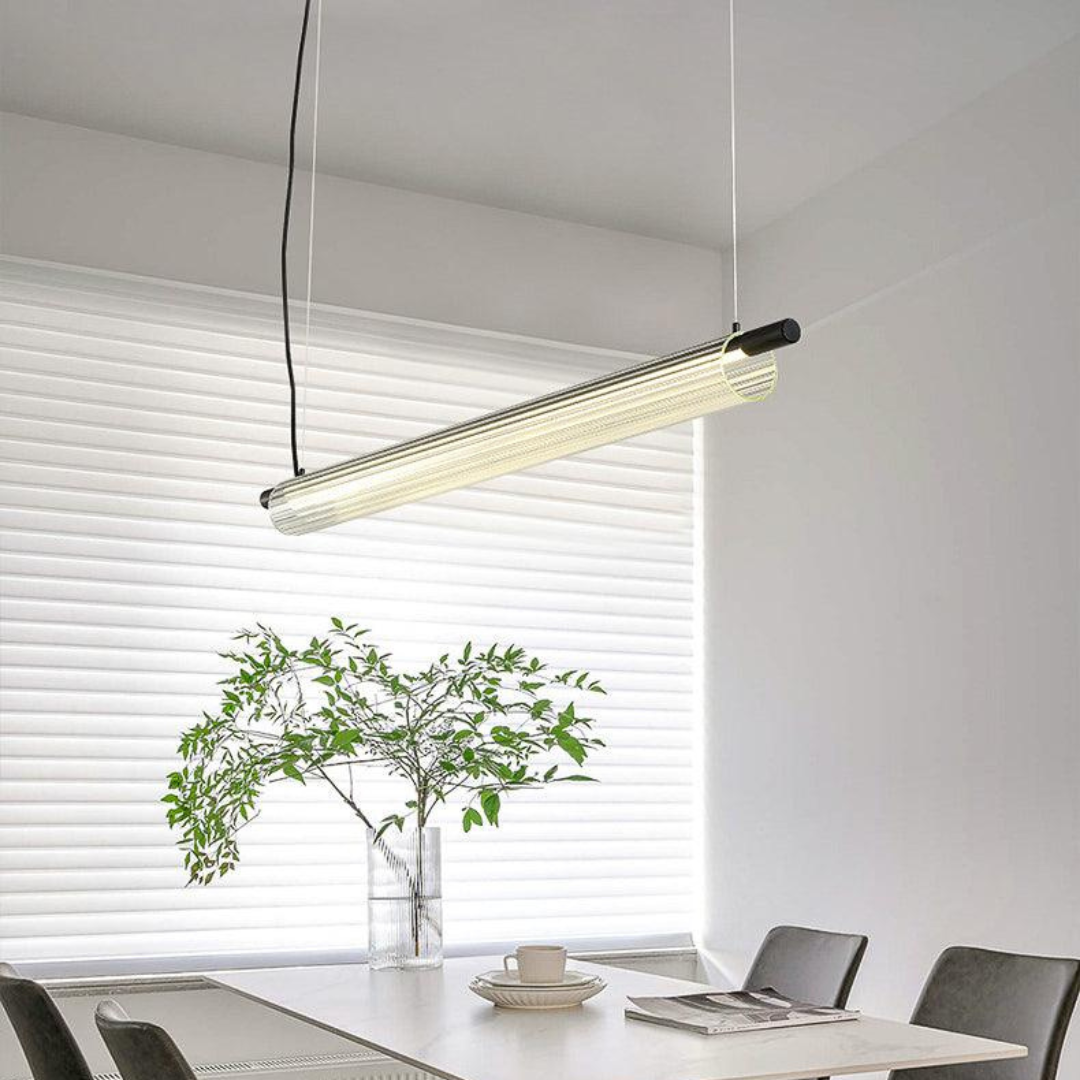 Modern Linear Glass Pendant Light – Sleek LED Hanging Lamp