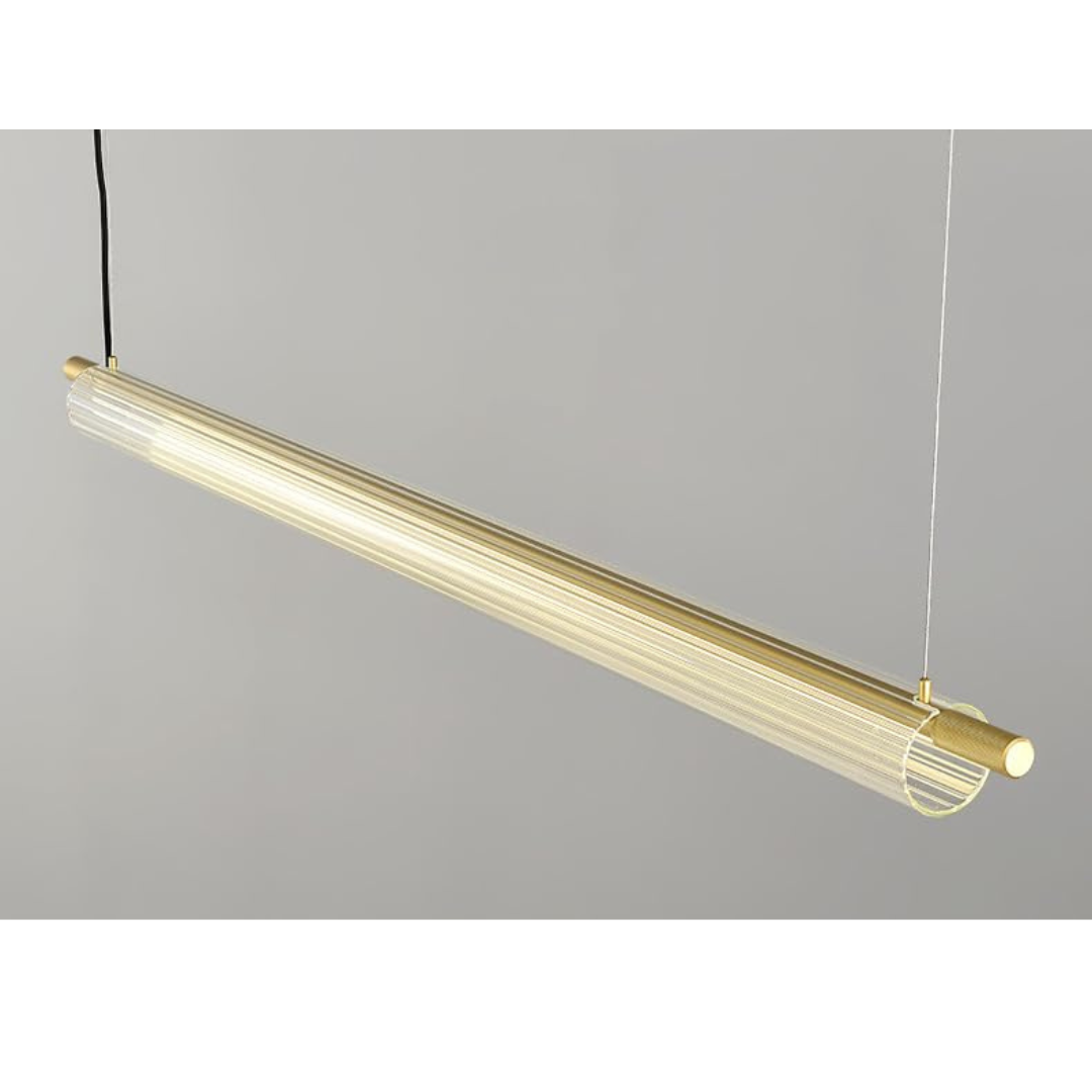 Modern Linear Glass Pendant Light – Sleek LED Hanging Lamp