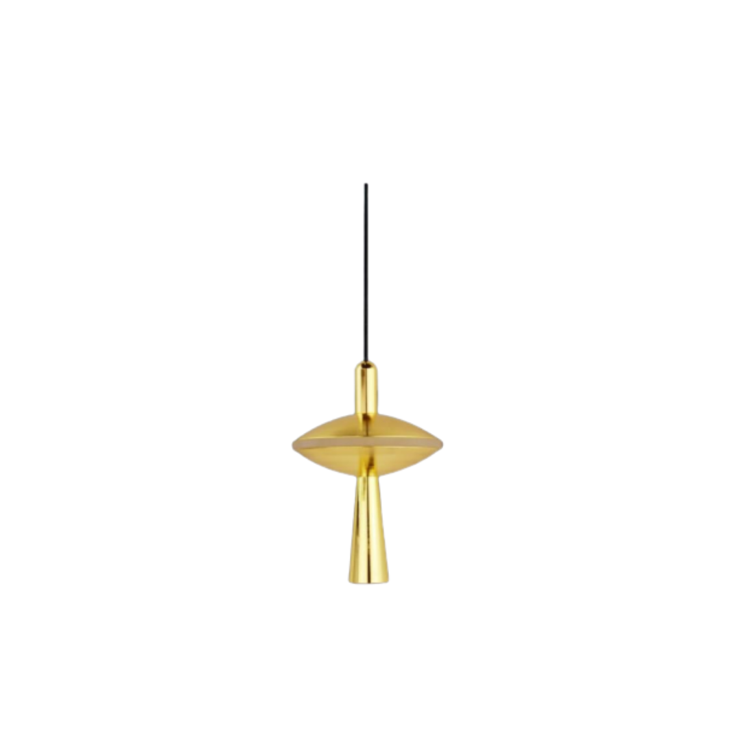 Modern Gold Pendant Light – Sleek Metallic Hanging Lamp - 2 Piece