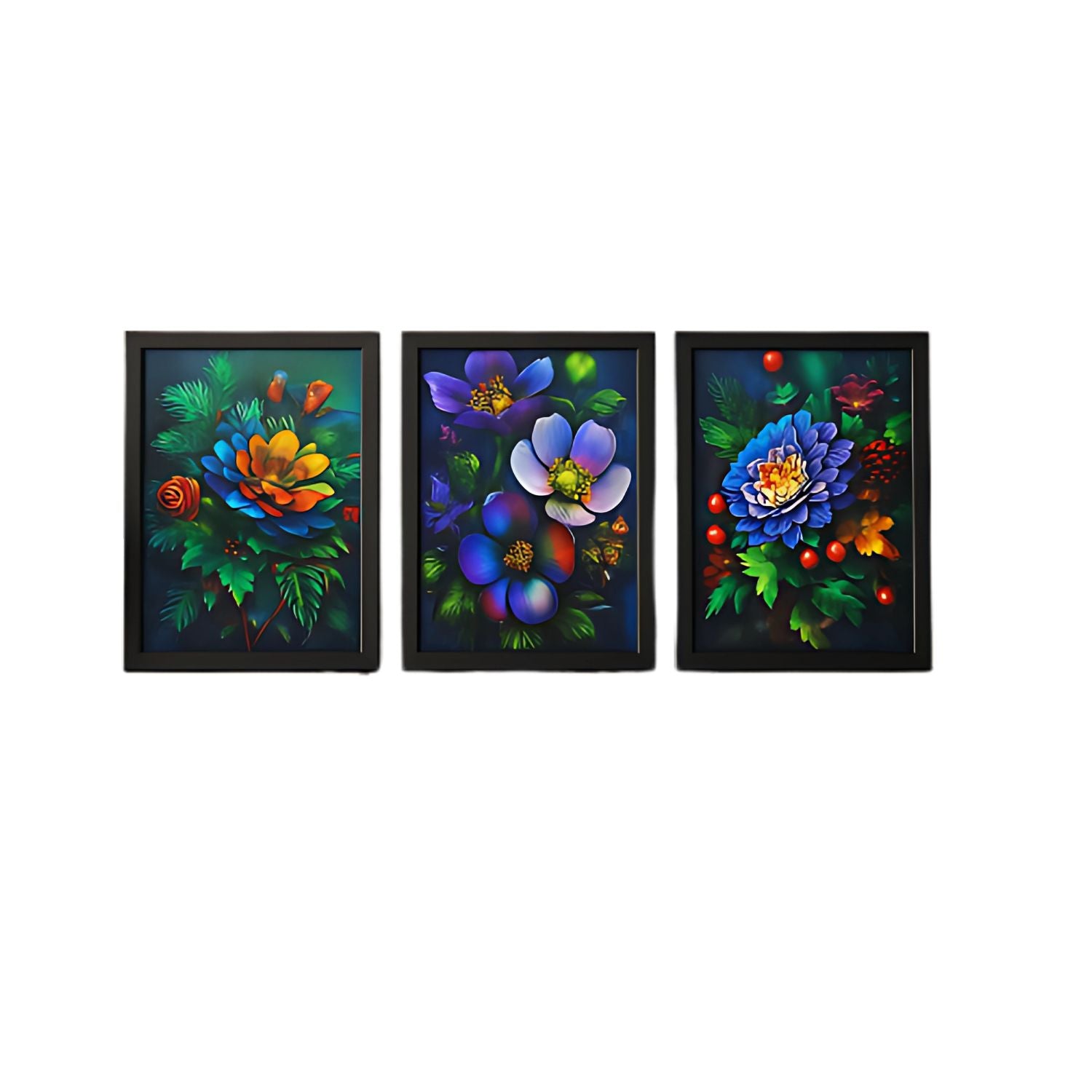 Vibrant Multicolor Floral Wall Art Set For Nature-Inspired Interiors