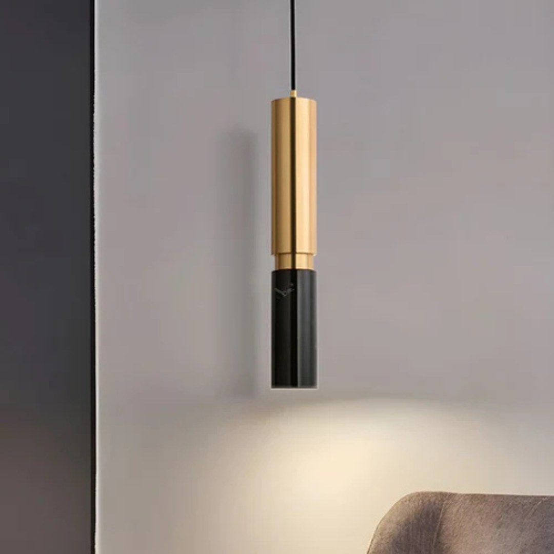 Modern Wood & Gold Pendant Lights – Elegant LED Hanging Lamp