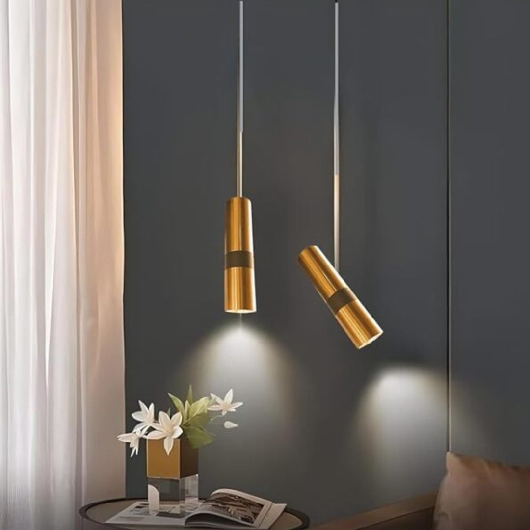 Modern Adjustable Pendant Light – Sleek Bedside LED Lamp - 2 Piece