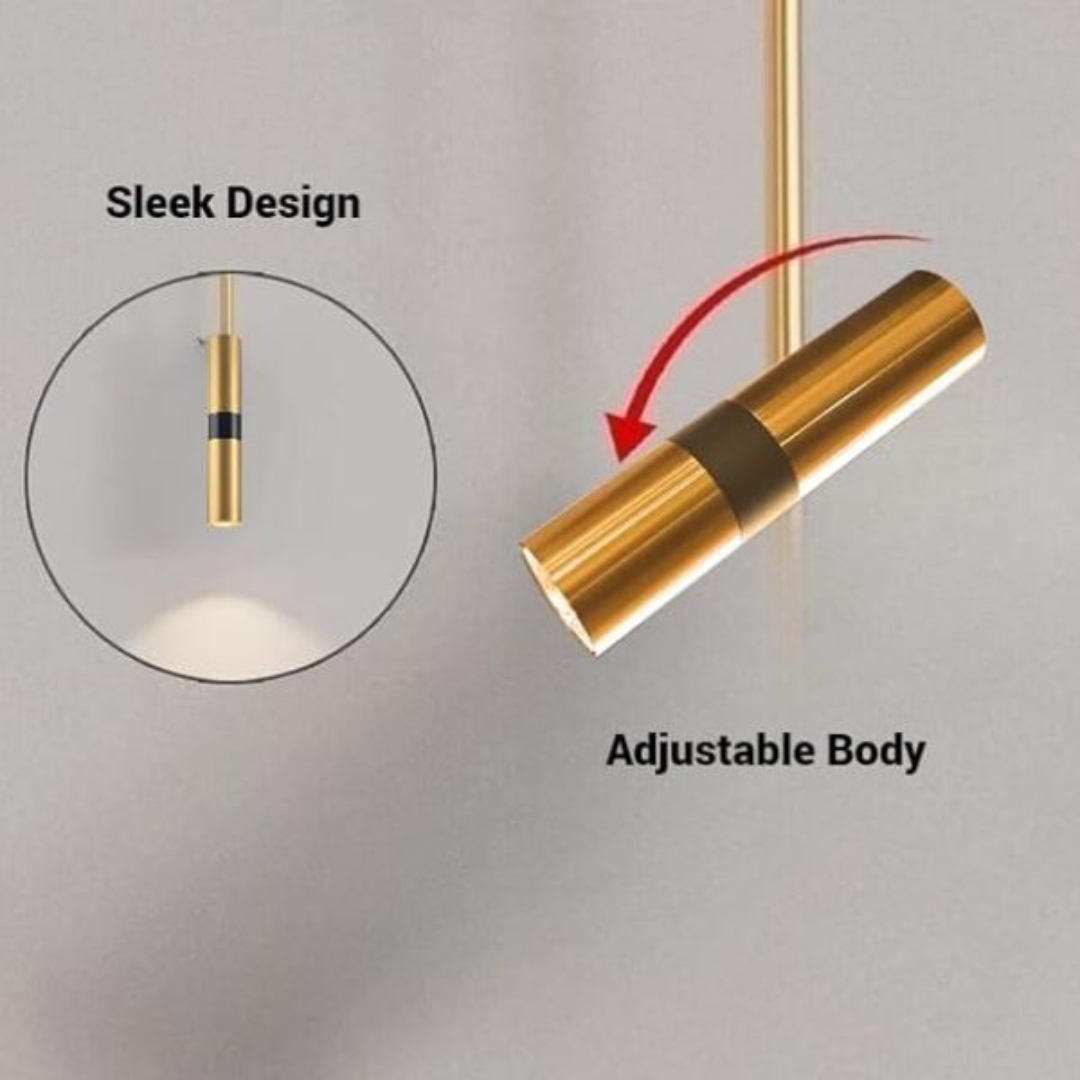 Modern Adjustable Pendant Light – Sleek Bedside LED Lamp - 2 Piece