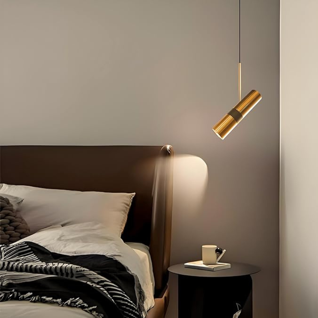 Modern Adjustable Pendant Light – Sleek Bedside LED Lamp - 2 Piece