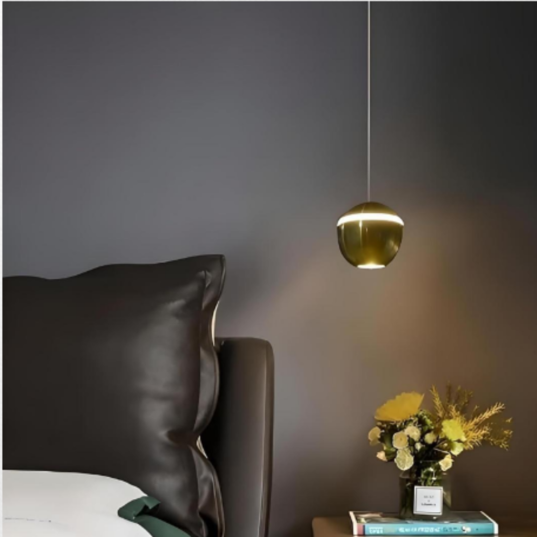 Modern Orb Pendant Light – Sleek Bedside LED Lamp - 2 Piece