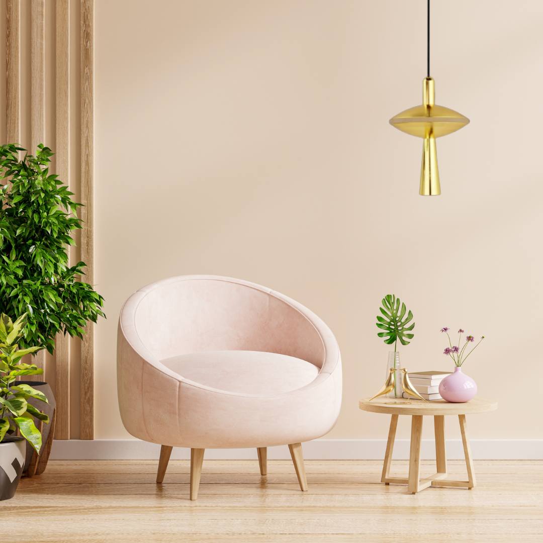 Modern Gold Pendant Light – Sleek Metallic Hanging Lamp - 2 Piece