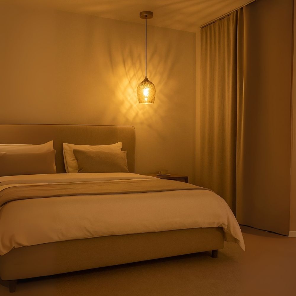 Elegant Amber, Green & Coffee Glass Pendant Light With Textured Metal Fixture