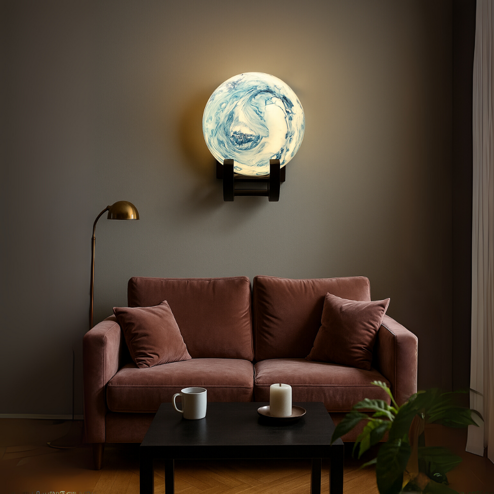 Marbled Spherical Wall Lamp
