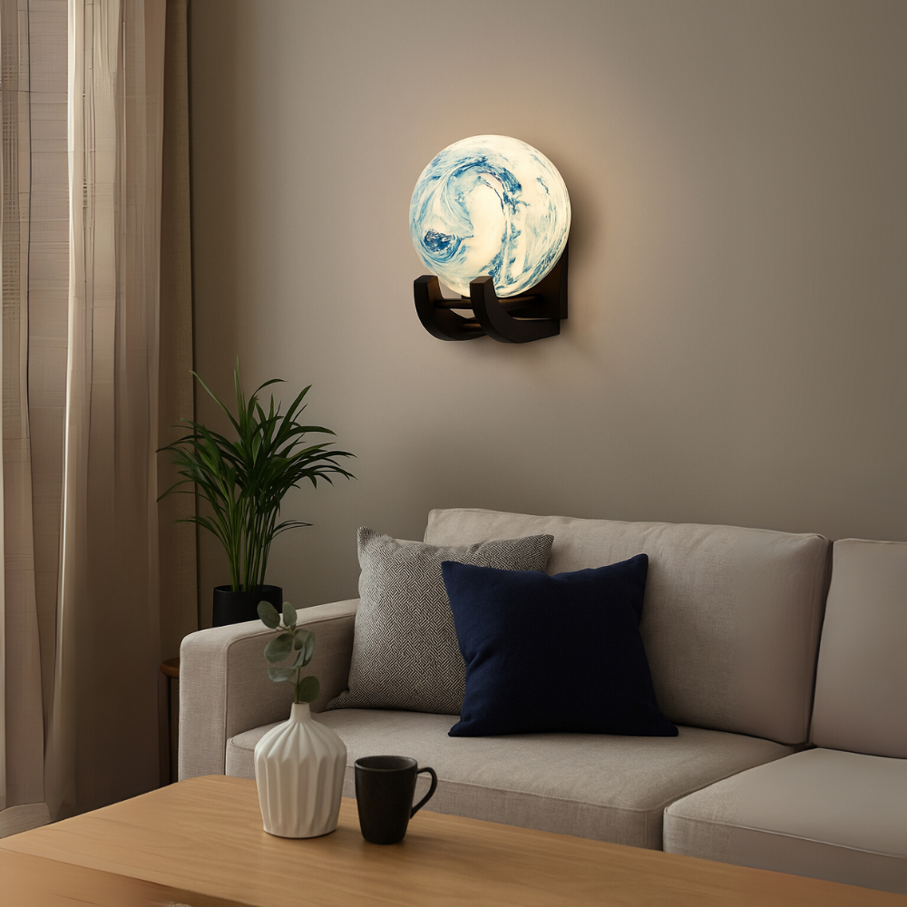 Marbled Spherical Wall Lamp