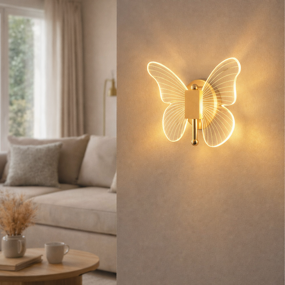 Butterfly LED Wall Light with 3 Color LED – Elegant Modern Decorative Wall Lamp for Bedroom & Living Room