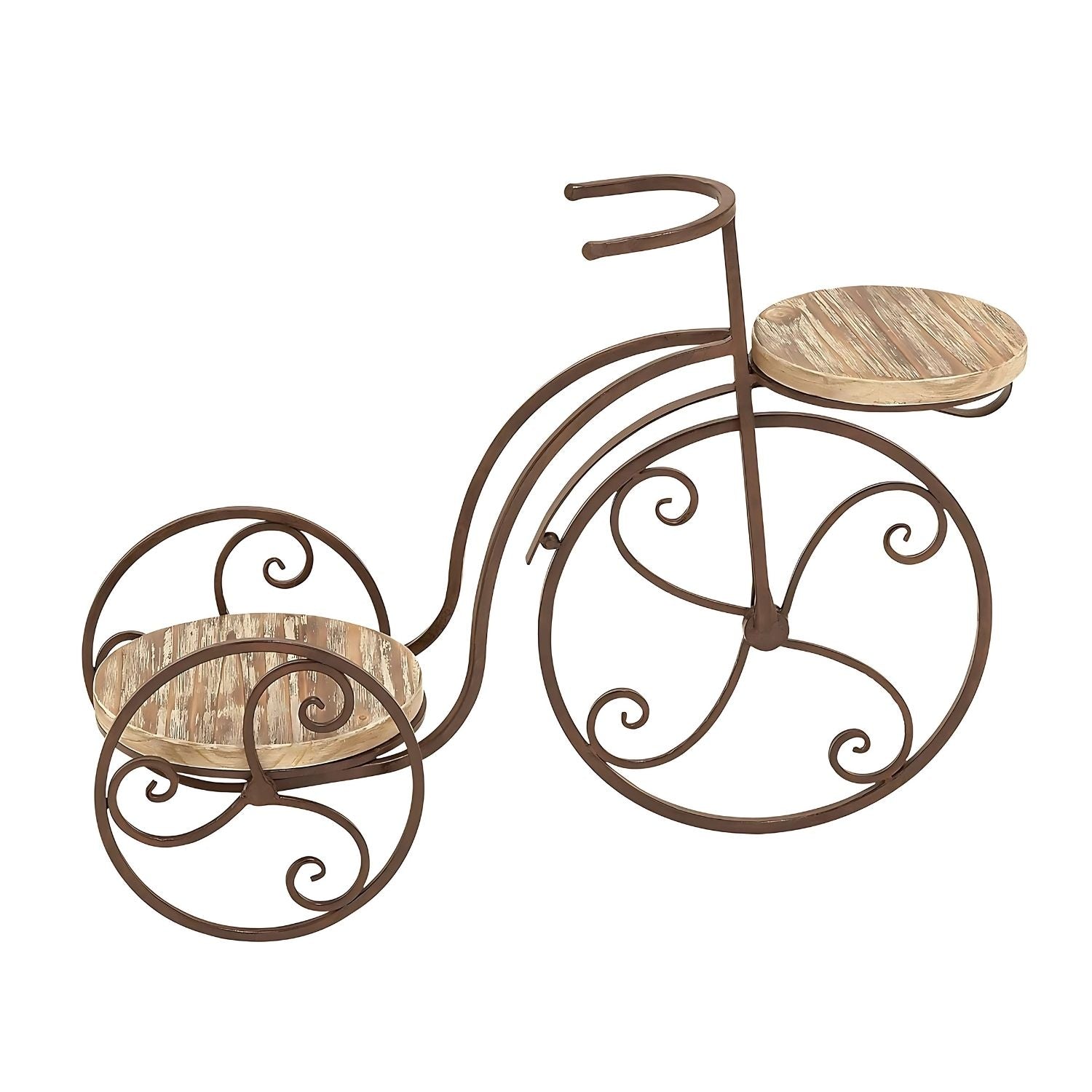 Vintage Bicycle Style Free Form Multi-Tiered Metal Plant Stand