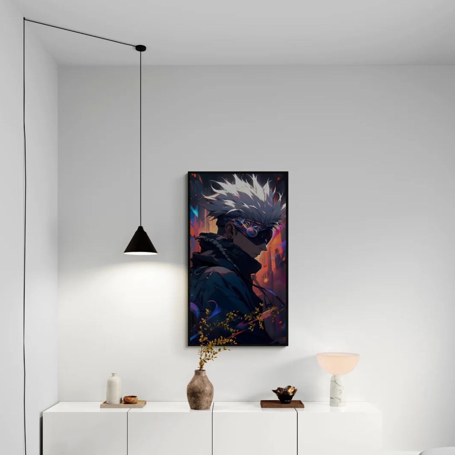 Abstract Satoru Gojo Jujutsu Kaisen Star Aura Anime Canvas Art
