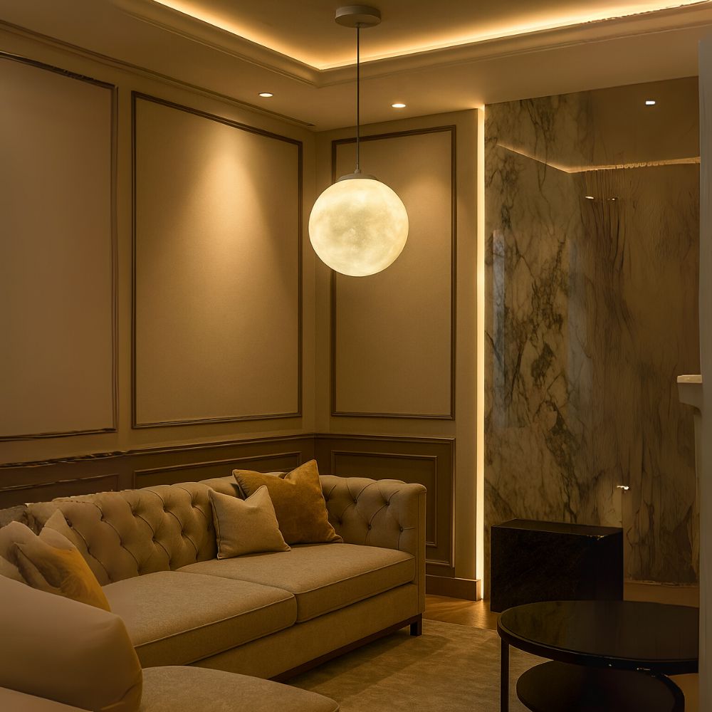 Elegant Milky Globe Pendant Light - Polyethylene Hanging Lamp