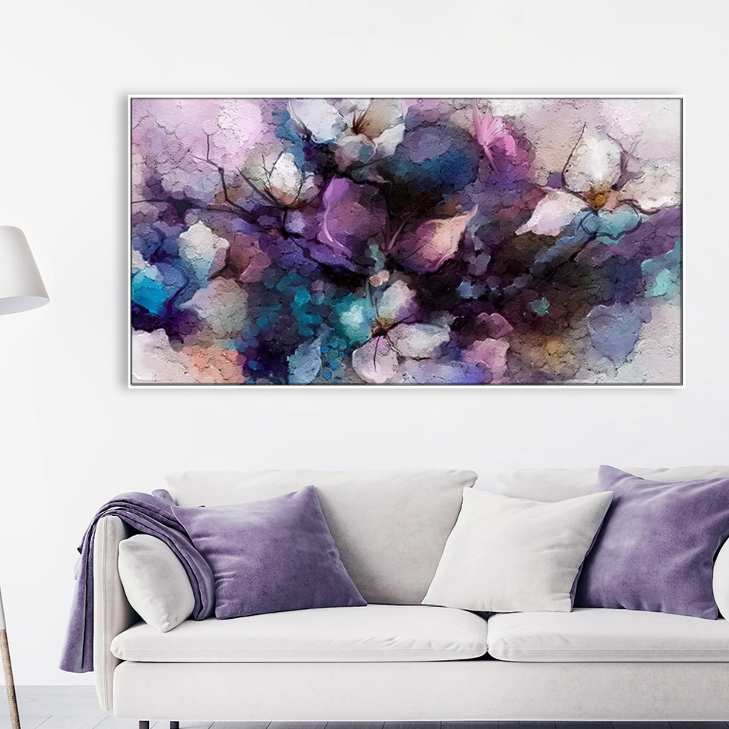 Beautiful Elegant Purple Floral Artwork For Modern Wall Decor