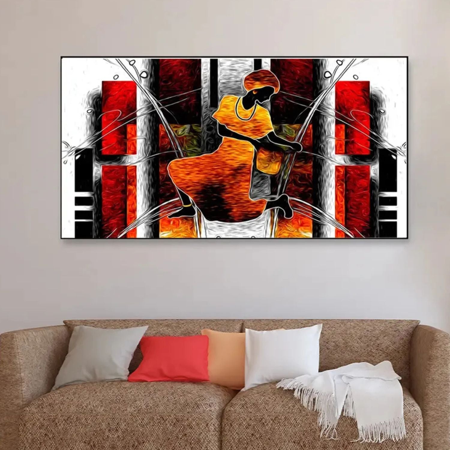 Abstract African Woman Modern Art Canvas Wall Decor Painting