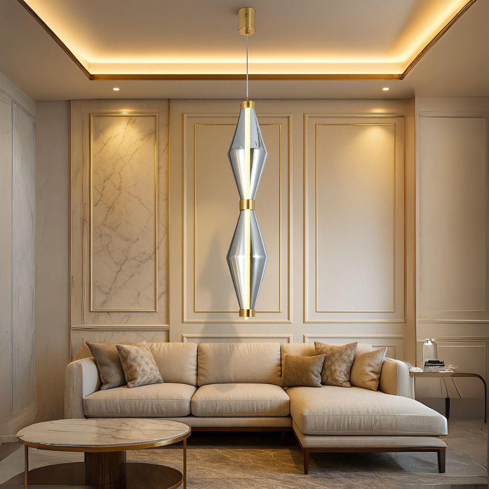 Modern Bronze Pendant Light With Smoke Grey Glass Shade - 14W LED Hanging Lamp