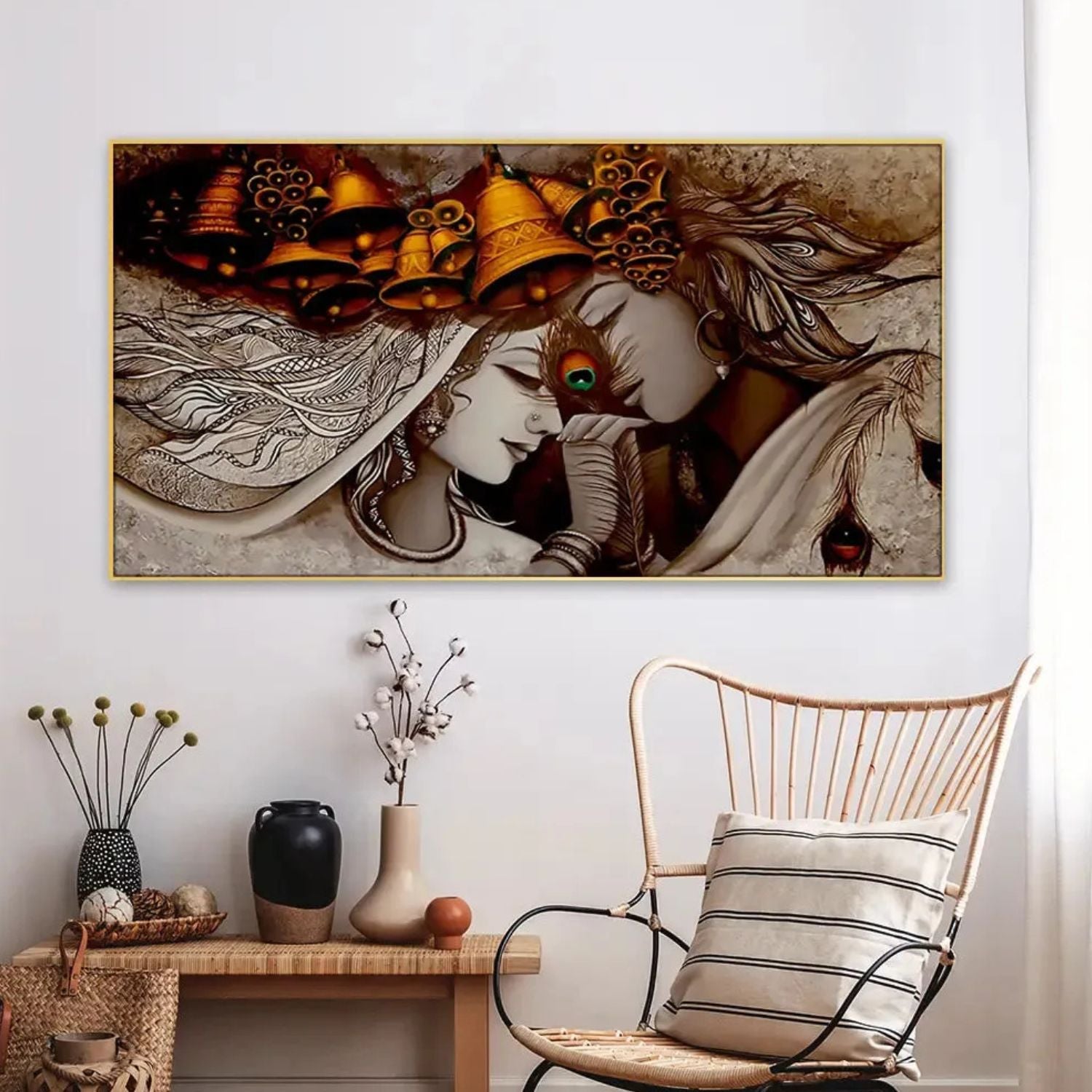 Charming Radha Krishna Divine Canvas Art For Elegant Decor