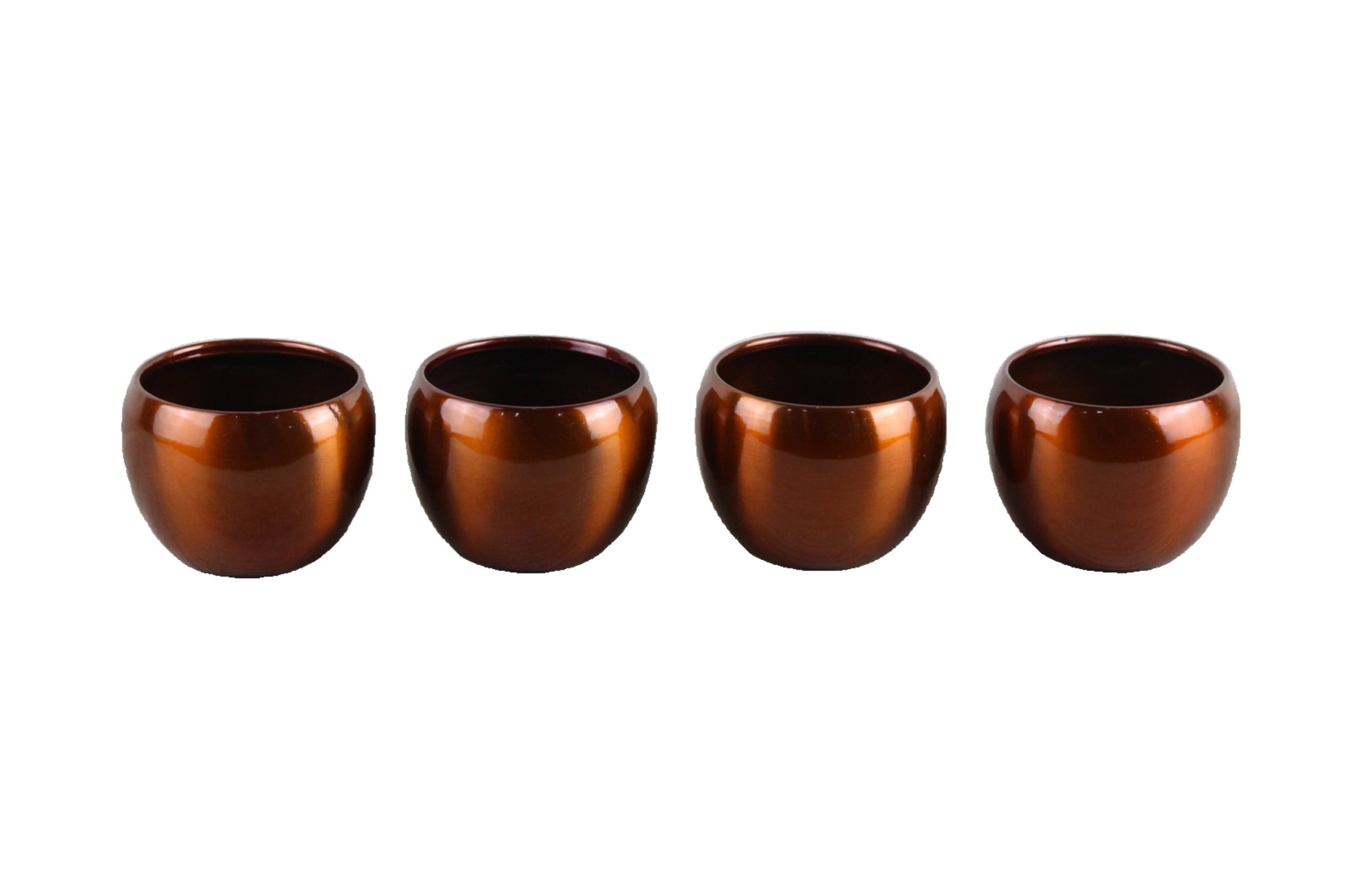 Beautiful 3" TPR Tabletop Pots - Vibrant Orange, Set of 4 - Nestern