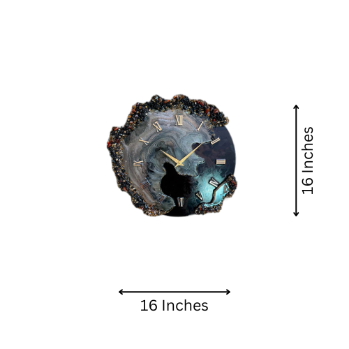 Seamless Design Resin Wall Clock, Purple & Maroon Agate with Fine Finish - Nestern