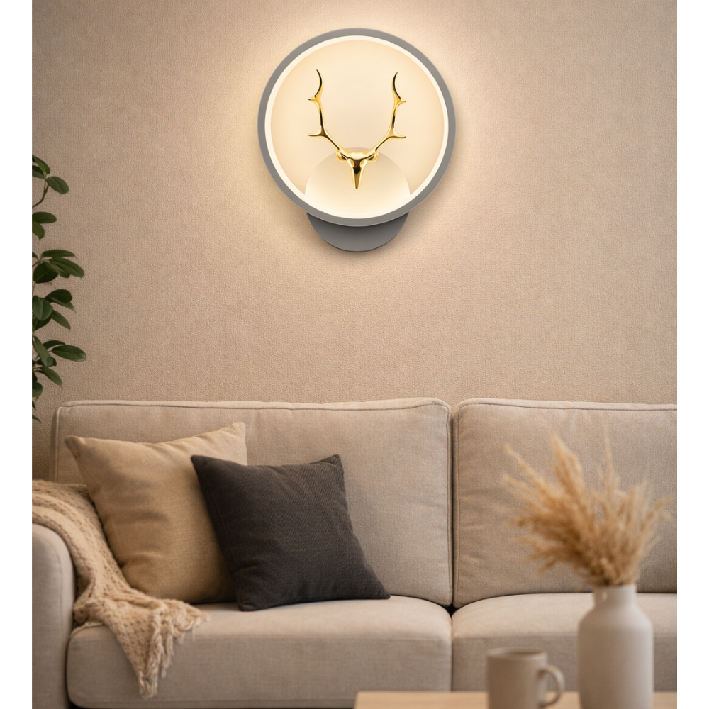 Modern Deer Antler LED Wall Light with 3 Color Modes Feature for Living Room & Bedroom - White