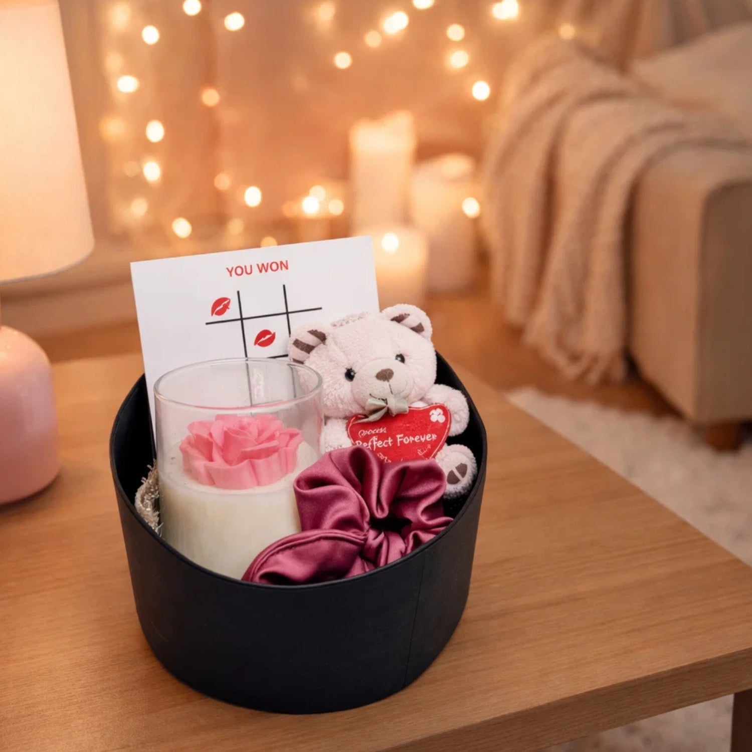 Forever Yours Valentine Gift Hamper With Candle Teddy