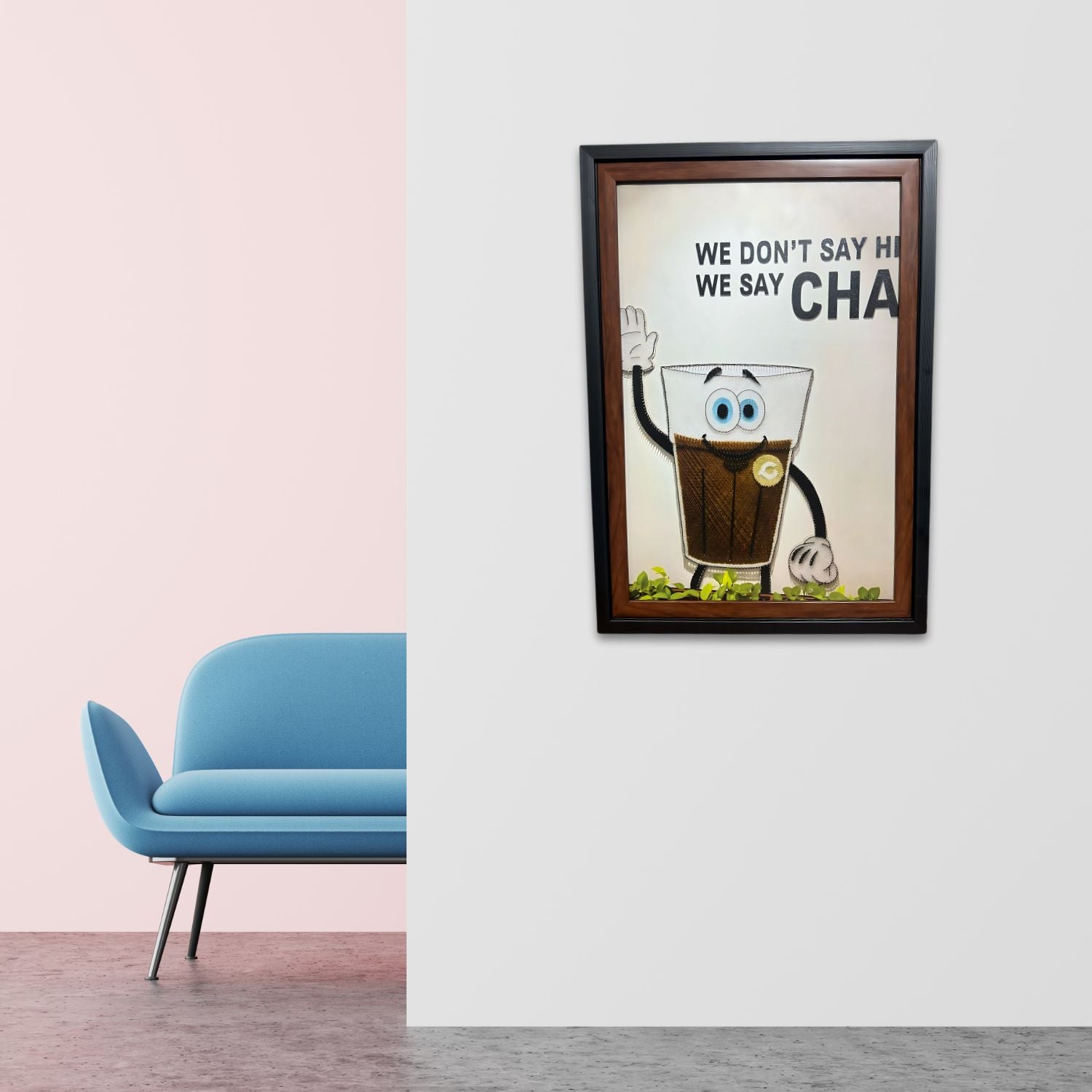 Funny Chai Quote Painting With Frame - We Say Chai Wall Art