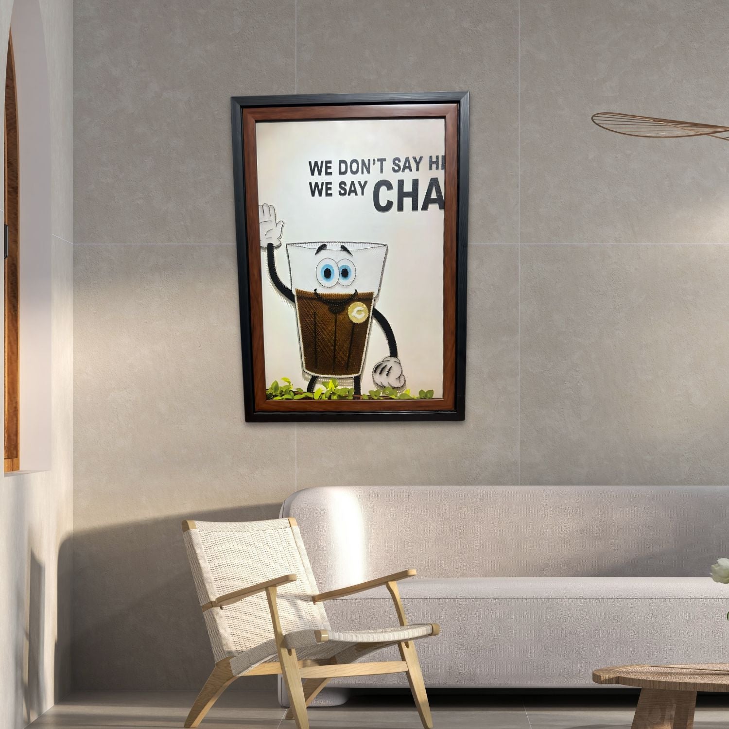 Funny Chai Quote Painting With Frame - We Say Chai Wall Art