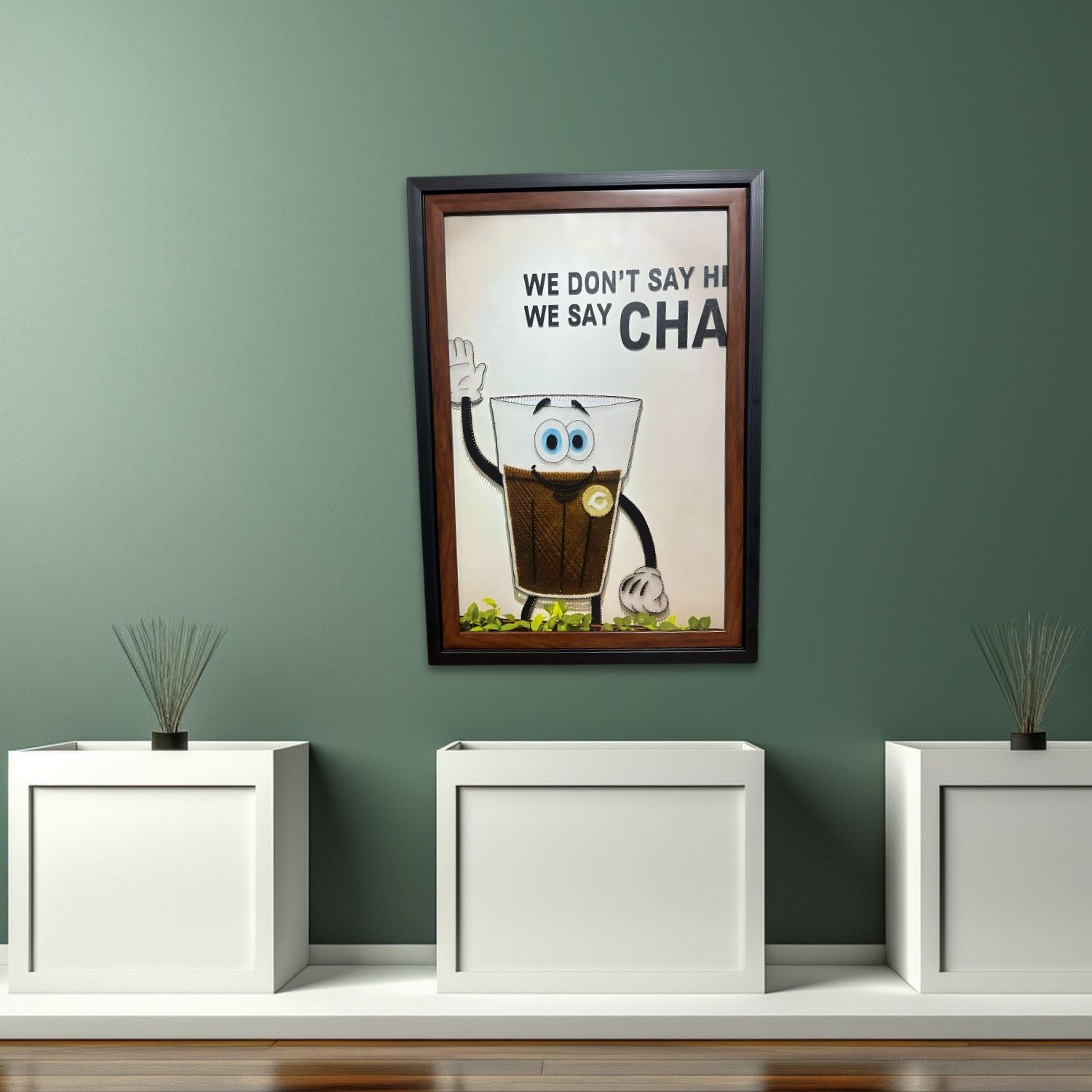 Funny Chai Quote Painting With Frame - We Say Chai Wall Art