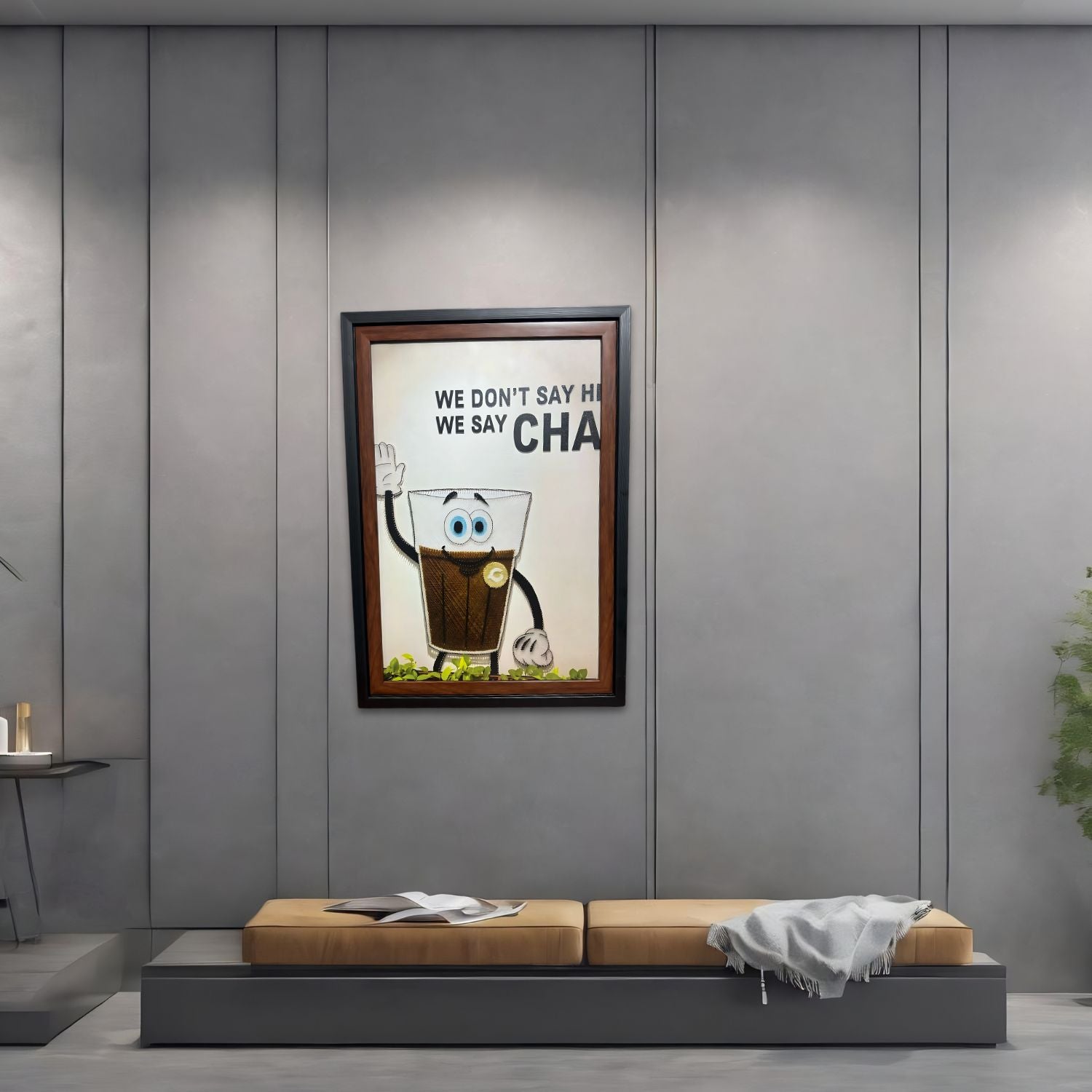 Funny Chai Quote Painting With Frame - We Say Chai Wall Art