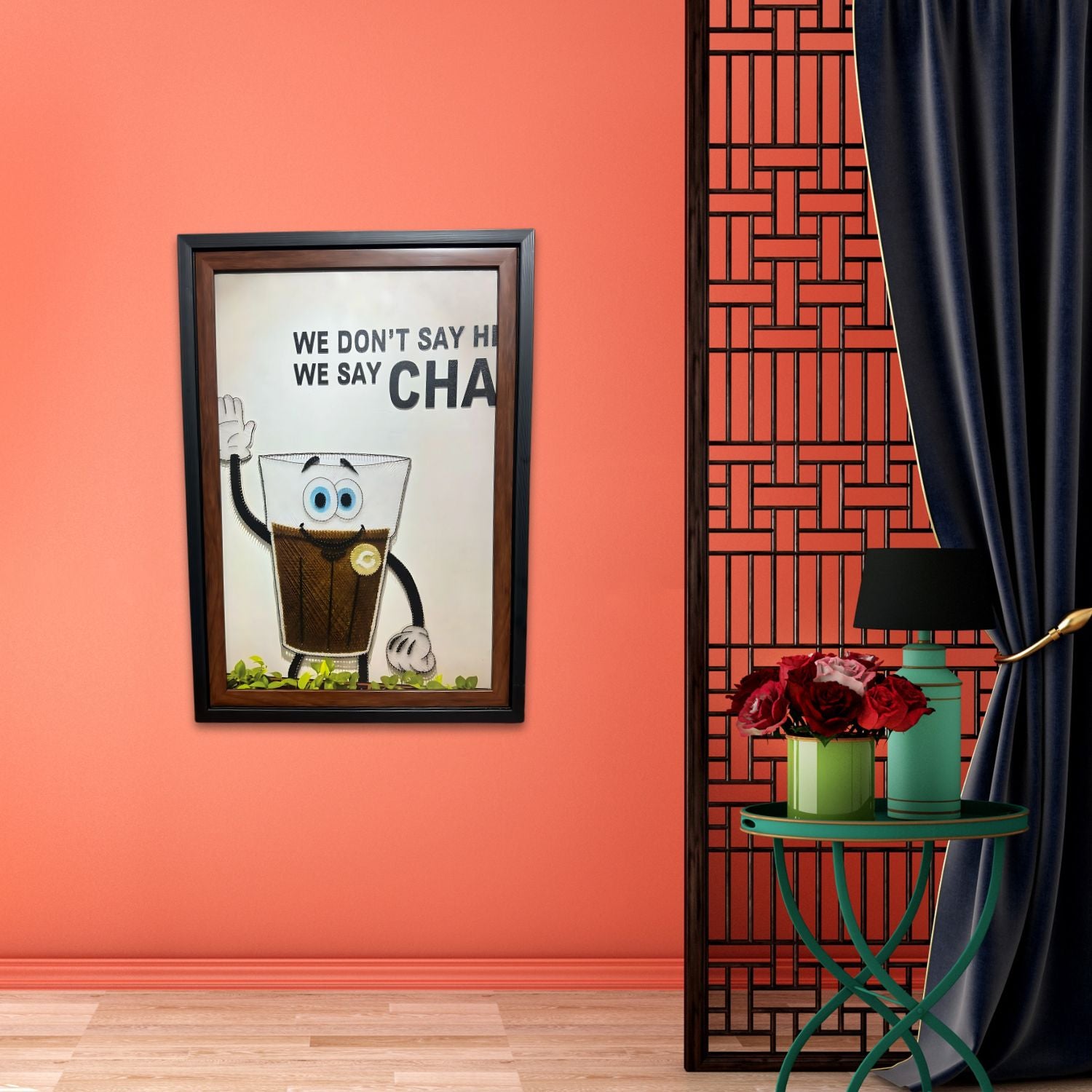 Funny Chai Quote Painting With Frame - We Say Chai Wall Art