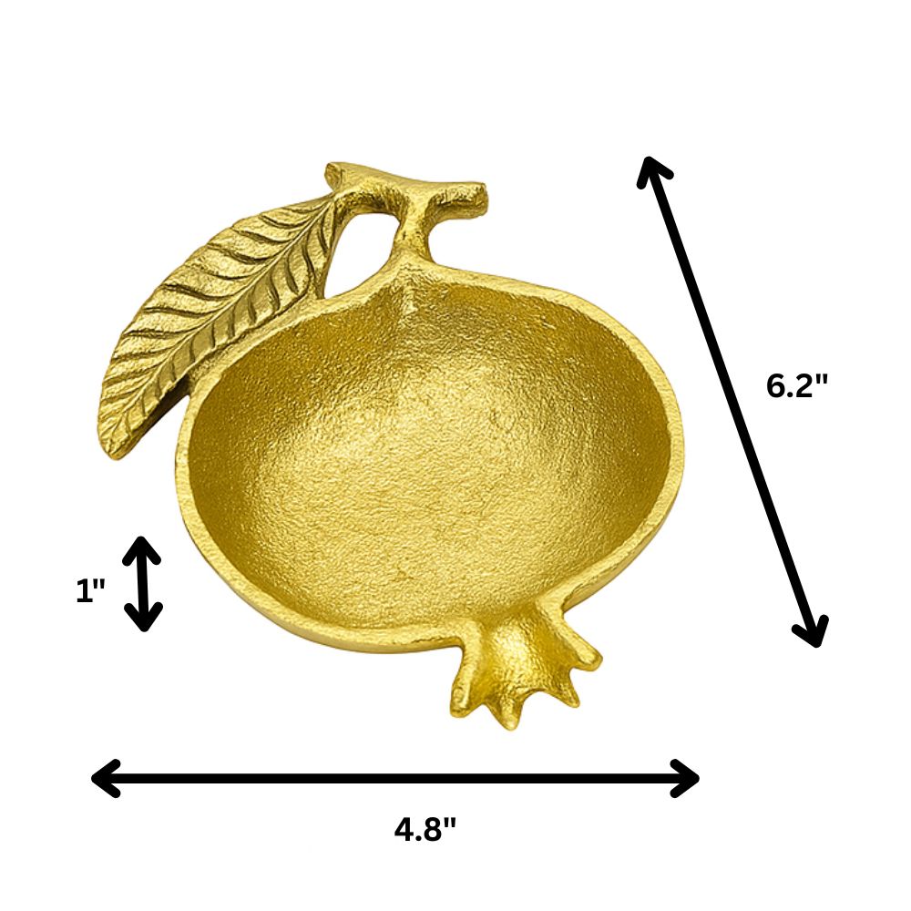 Golden Pomegranate Charm Decorative Bowls in Gift Box - Set of 2