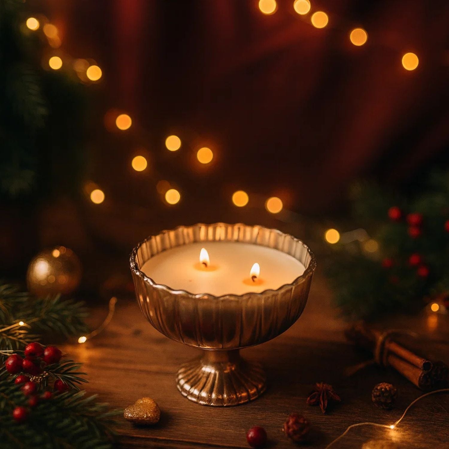 Elegant Silver Aura Pedestal Candle For Luxurious Home Decor