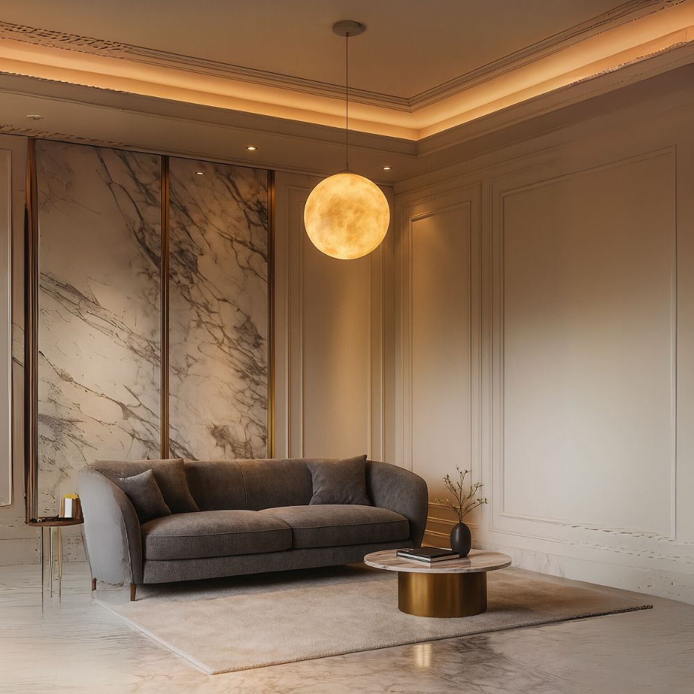 Elegant Milky Globe Pendant Light - Polyethylene Hanging Lamp