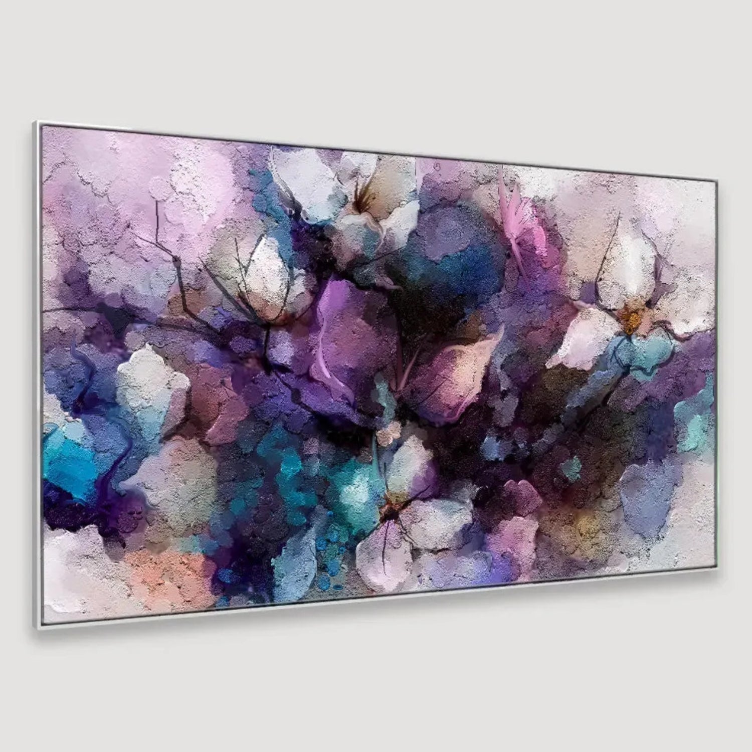Beautiful Elegant Purple Floral Artwork For Modern Wall Decor