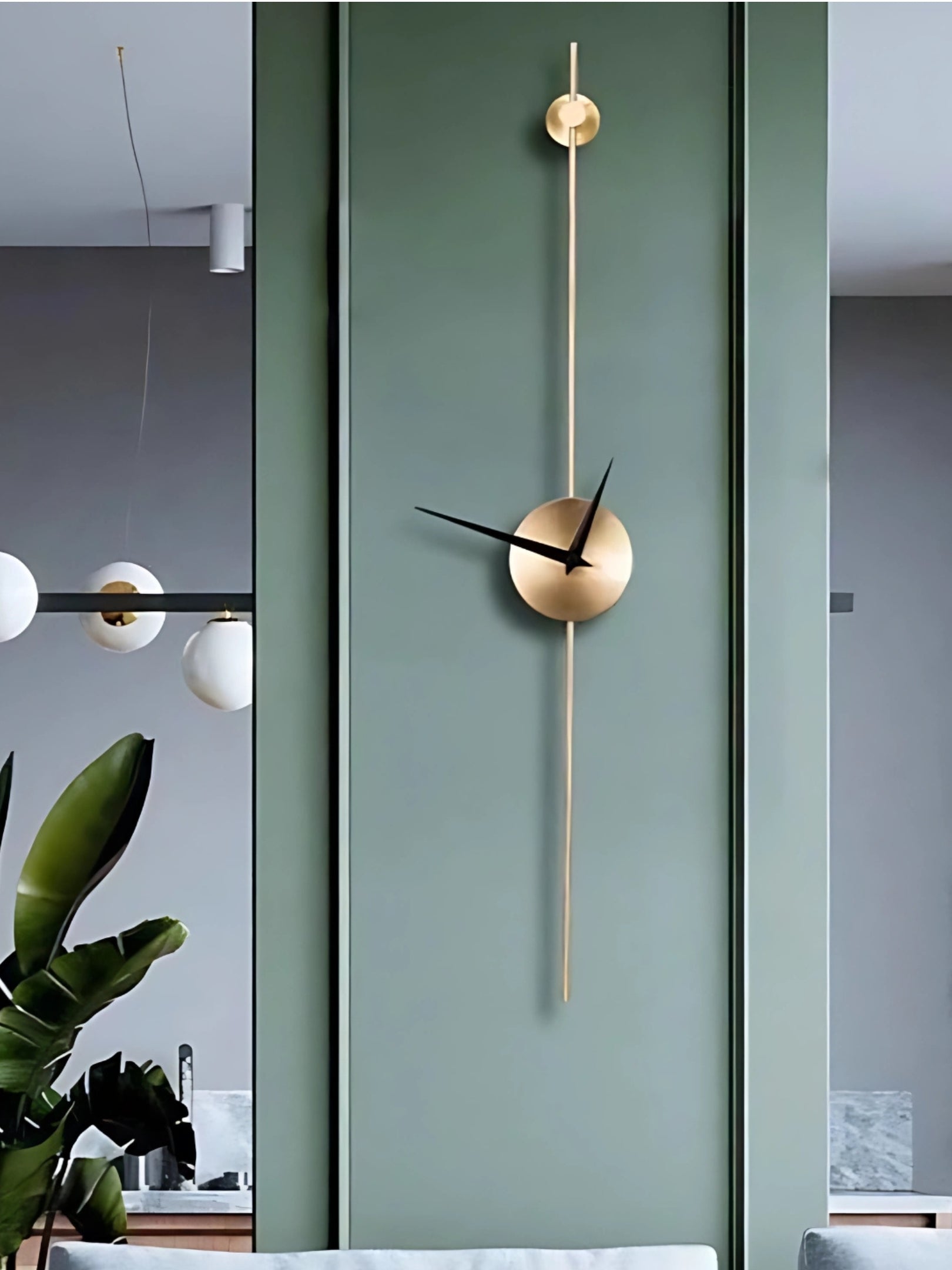 Minimal Golden Iron Wall Clock Elevating Luxury Interiors