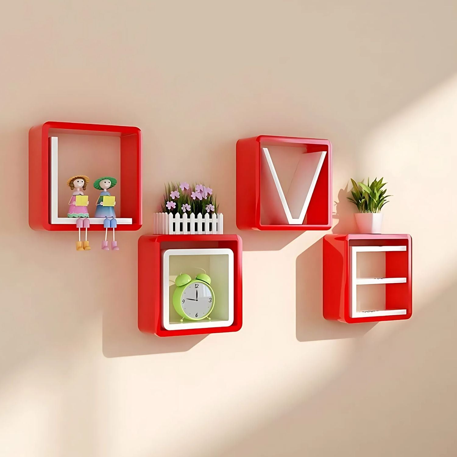 LOVE Wall Shelves Set - Decorative Storage For Living Room & Bedroom