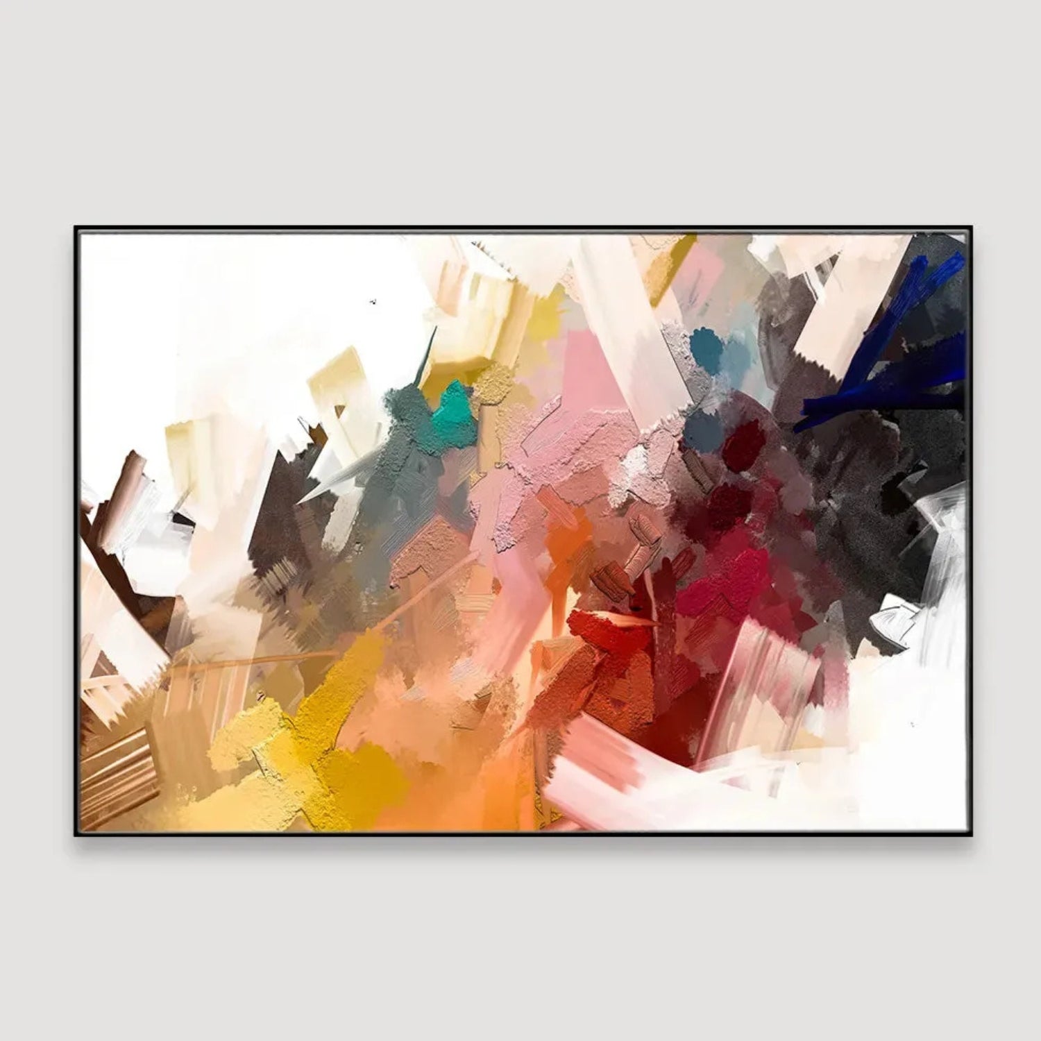 Vibrant Abstract Color Splash Framed Canvas Wall Art