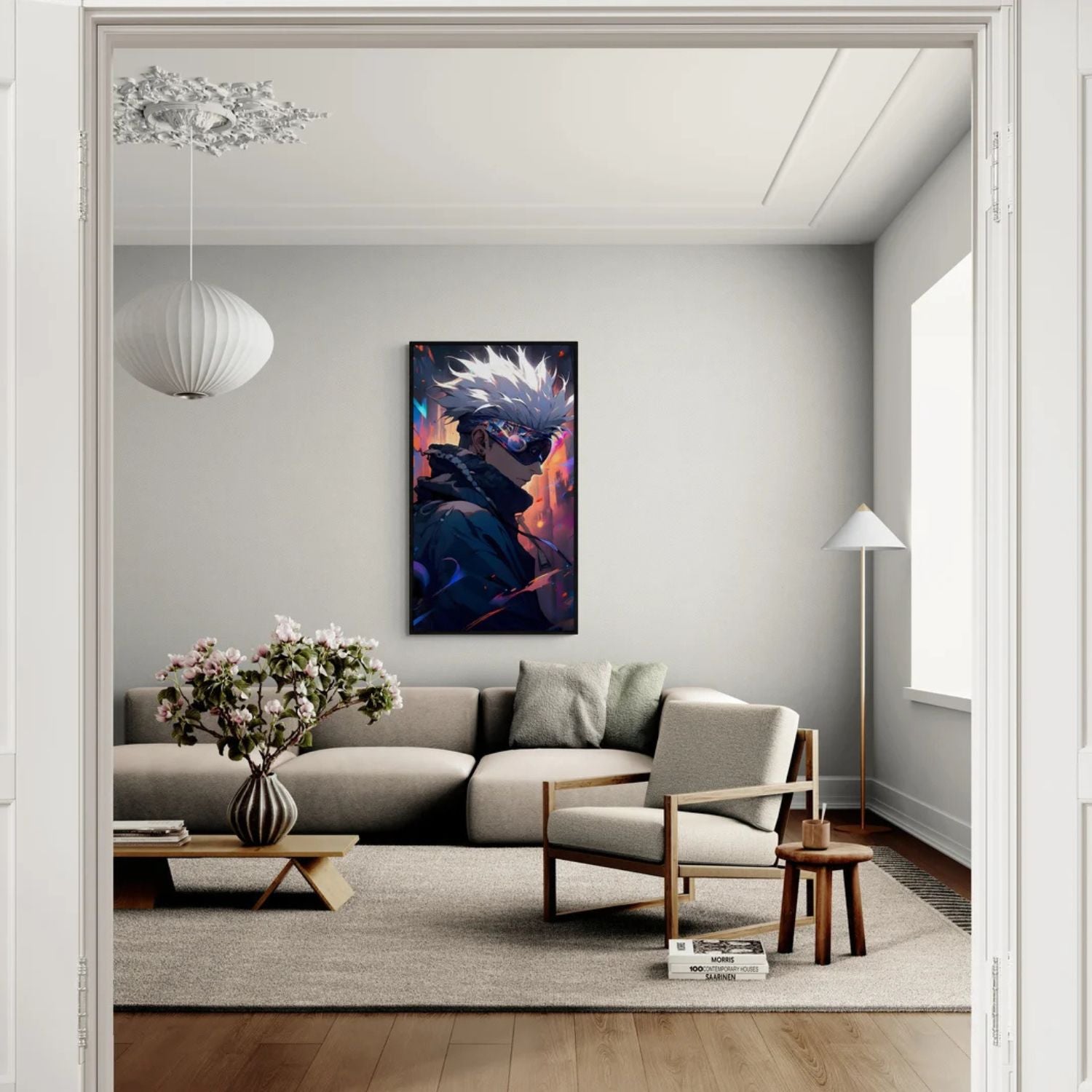 Abstract Satoru Gojo Jujutsu Kaisen Star Aura Anime Canvas Art