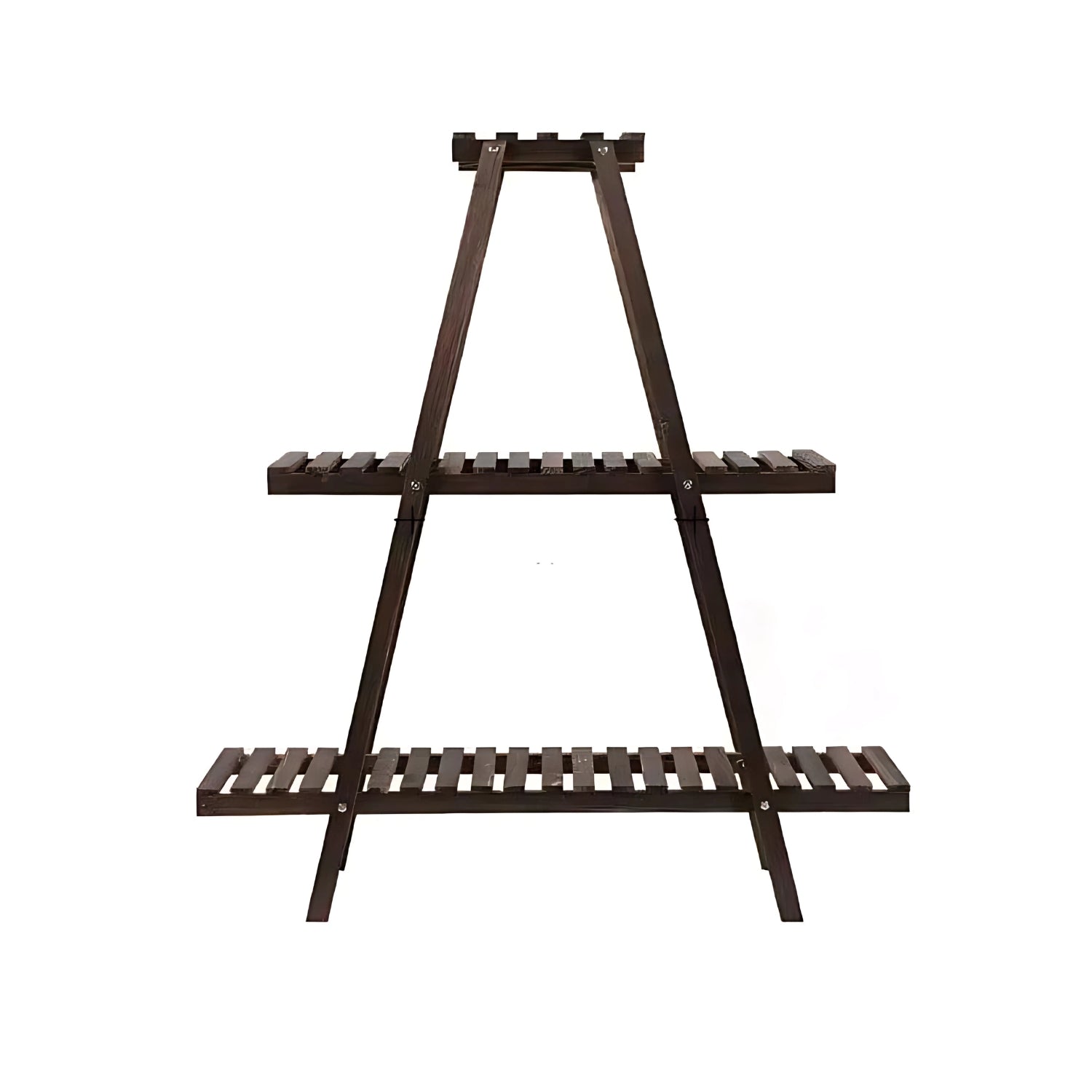 Elegant Wooden Triangular Multi-Tier Plant Stand For Indoor Outdoor Display