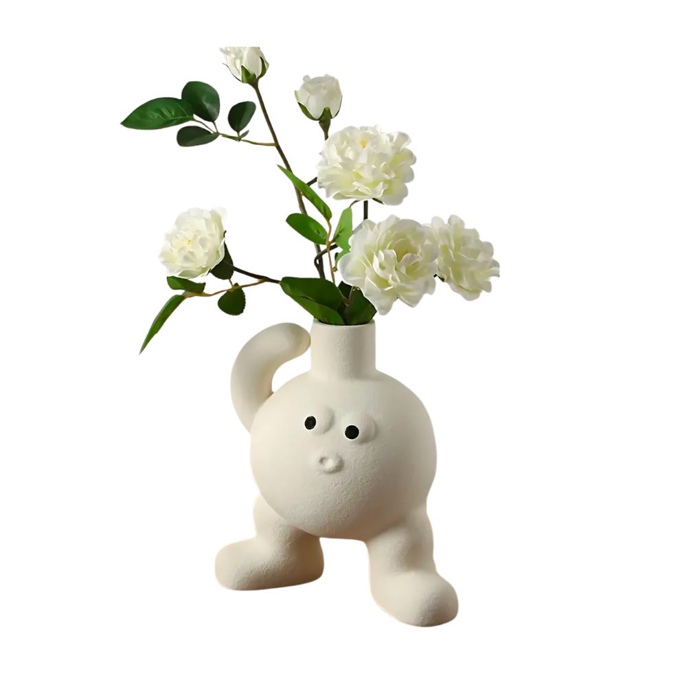 Playful Big Feet Ceramic Vase in Hip Hop Cartoon Style