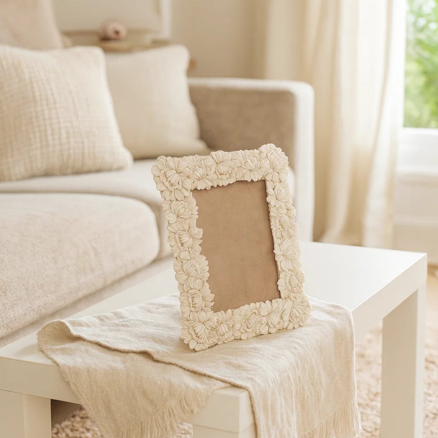 Handcrafted Ceramic Artisan Floral Frame For Elegant Home Decor