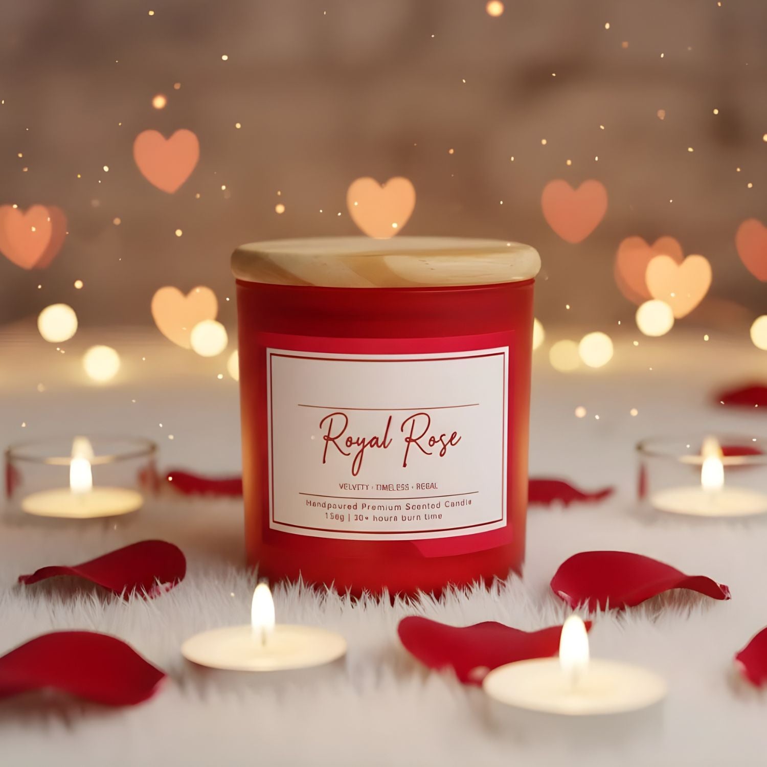 Velvet Ember Luxury Red Glass Candle For Elegant Home Decor