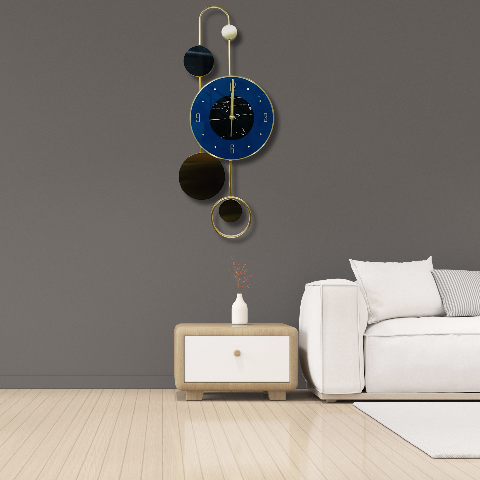 Functional Artistic Wall Clock with Unique Abstract Design – 60CM x 35CM - Nestern