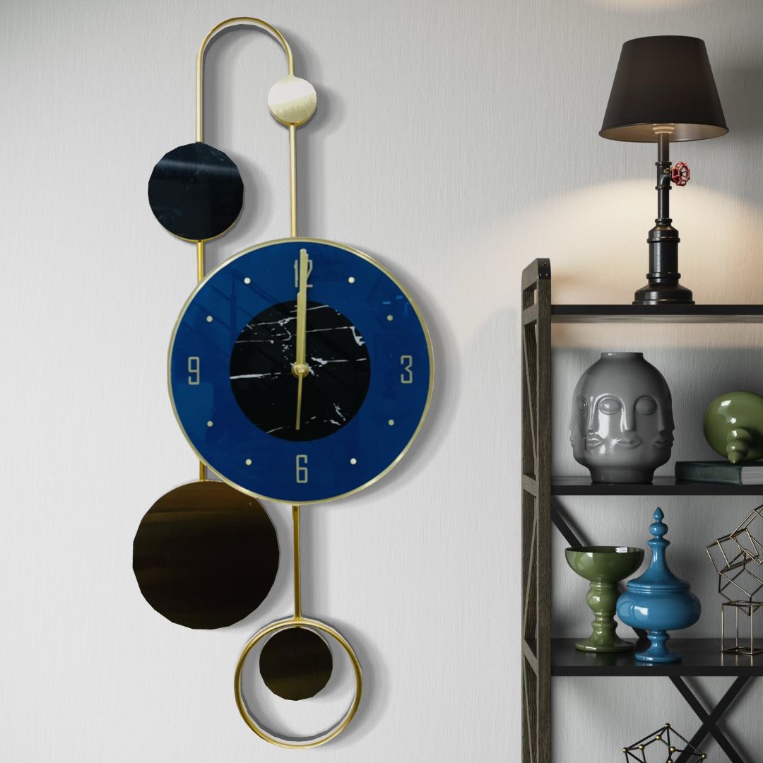 Functional Artistic Wall Clock with Unique Abstract Design – 60CM x 35CM - Nestern