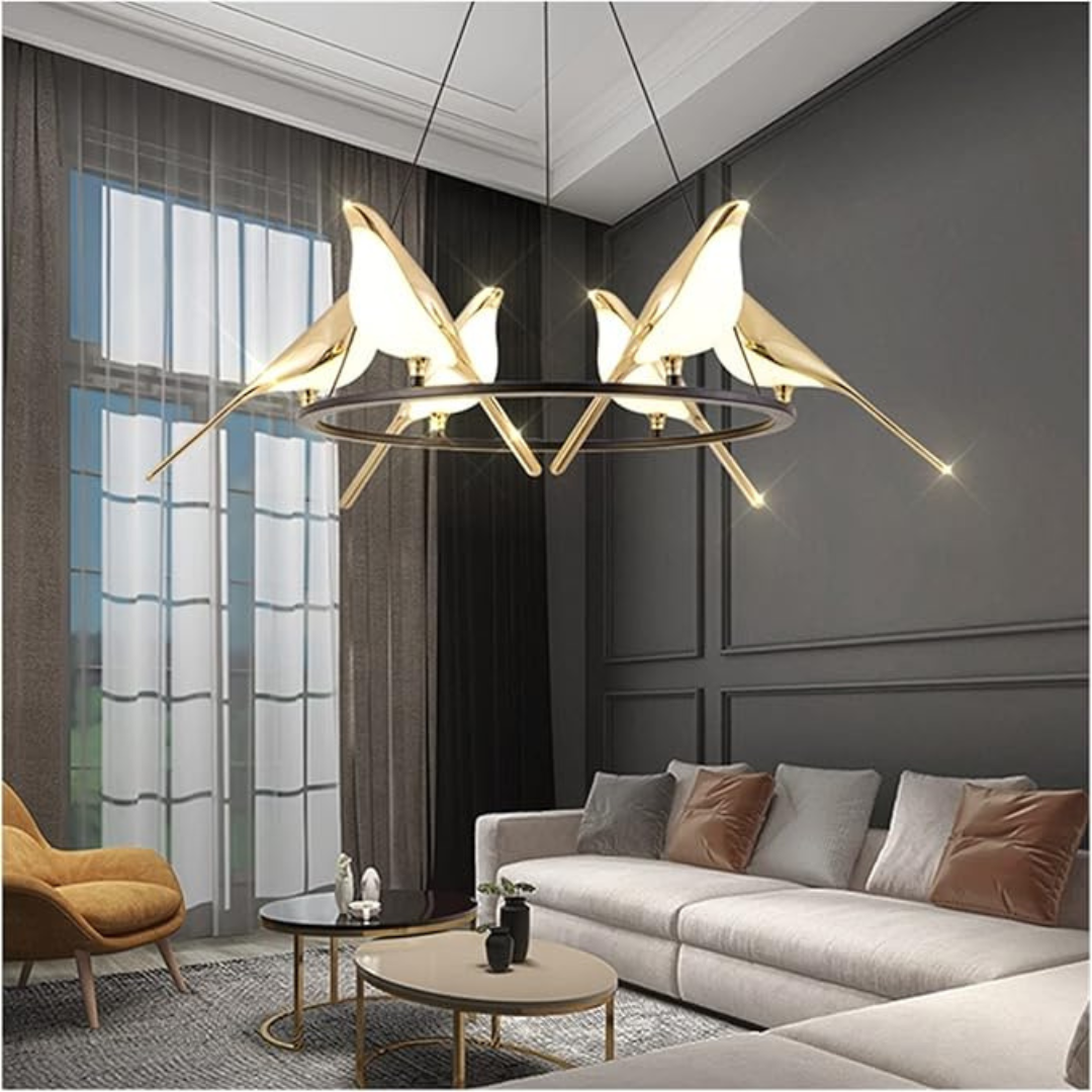 Elegant Bird-Inspired LED Chandelier – Luxury Artistic Pendant Light