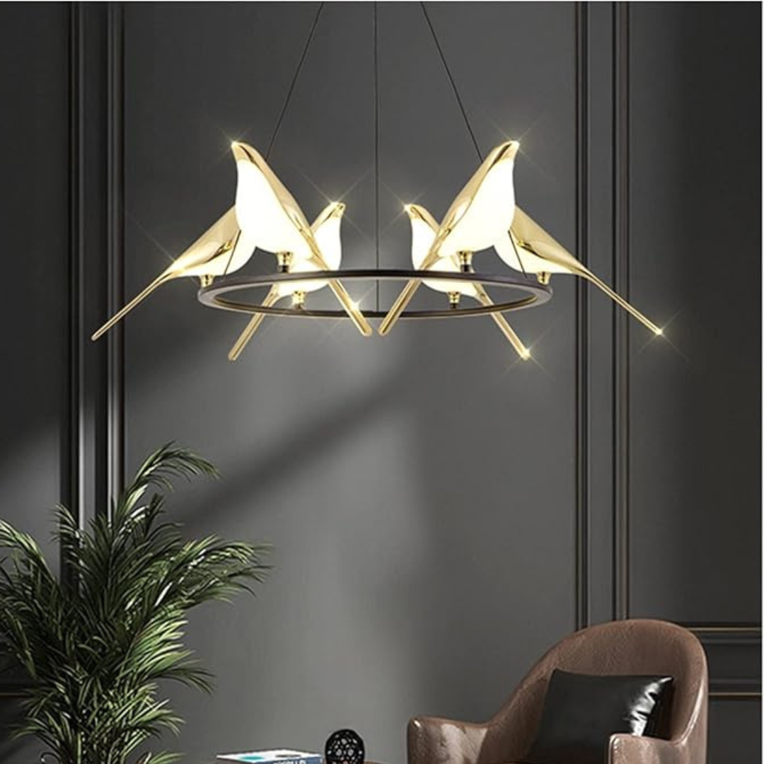 Elegant Bird-Inspired LED Chandelier – Luxury Artistic Pendant Light