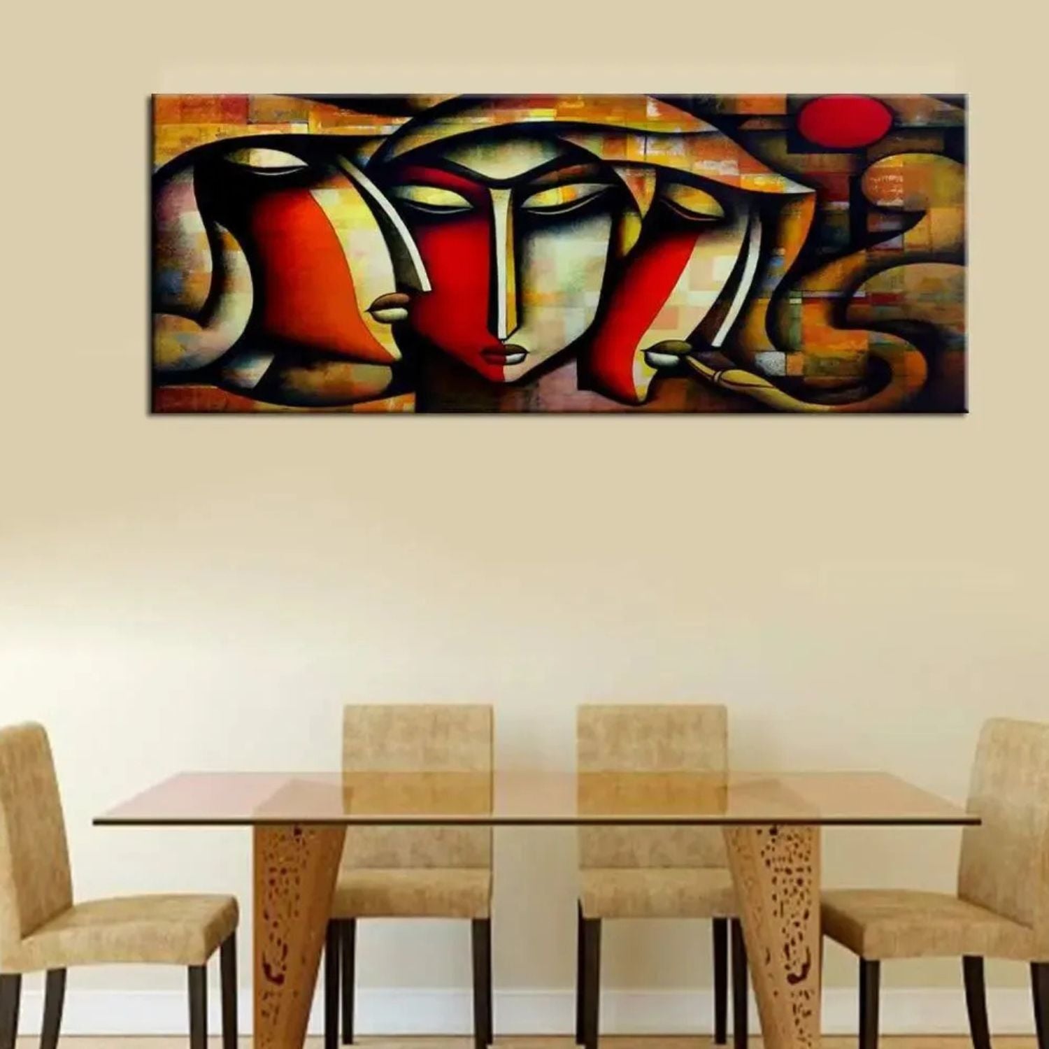 Vibrant Jagannath Paul-Inspired Panoramic Canvas Art For Modern Home Wall Decor