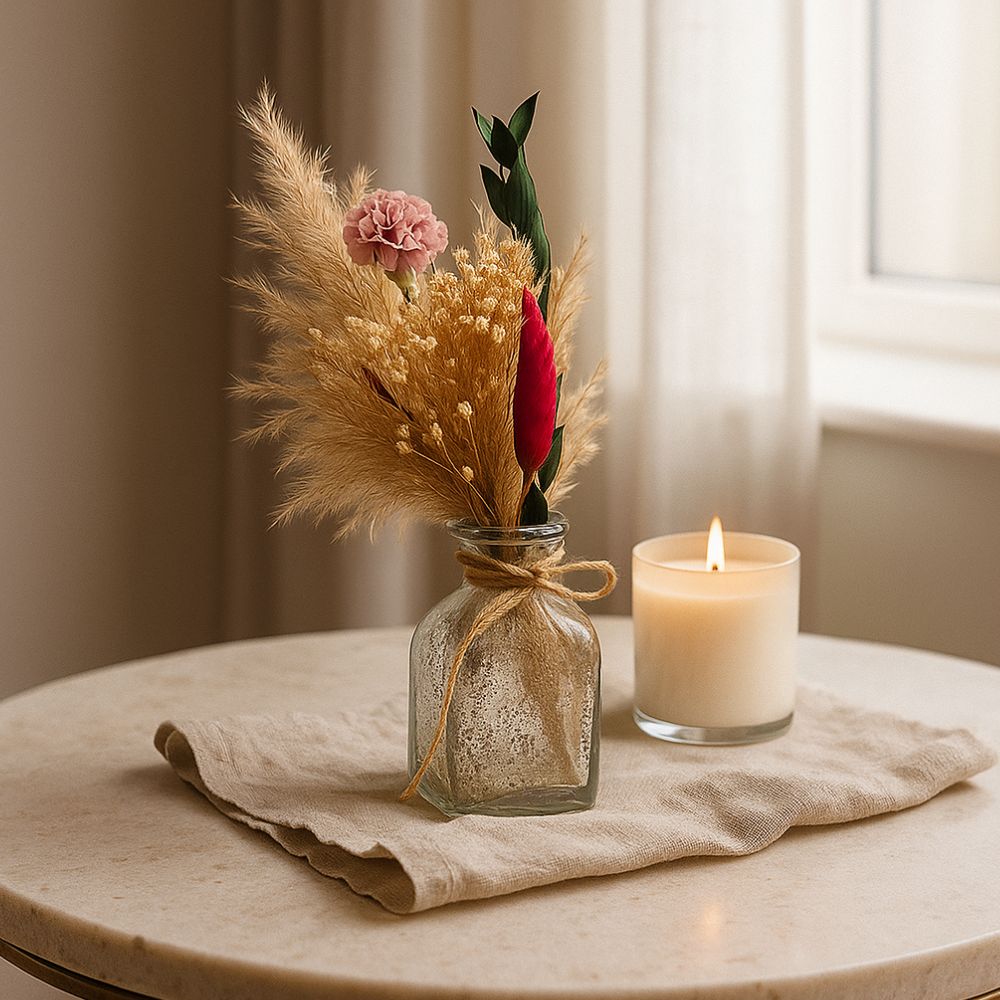 Sweet Blossom Decorative Floral Jar in Elegant Diwali Gift Set